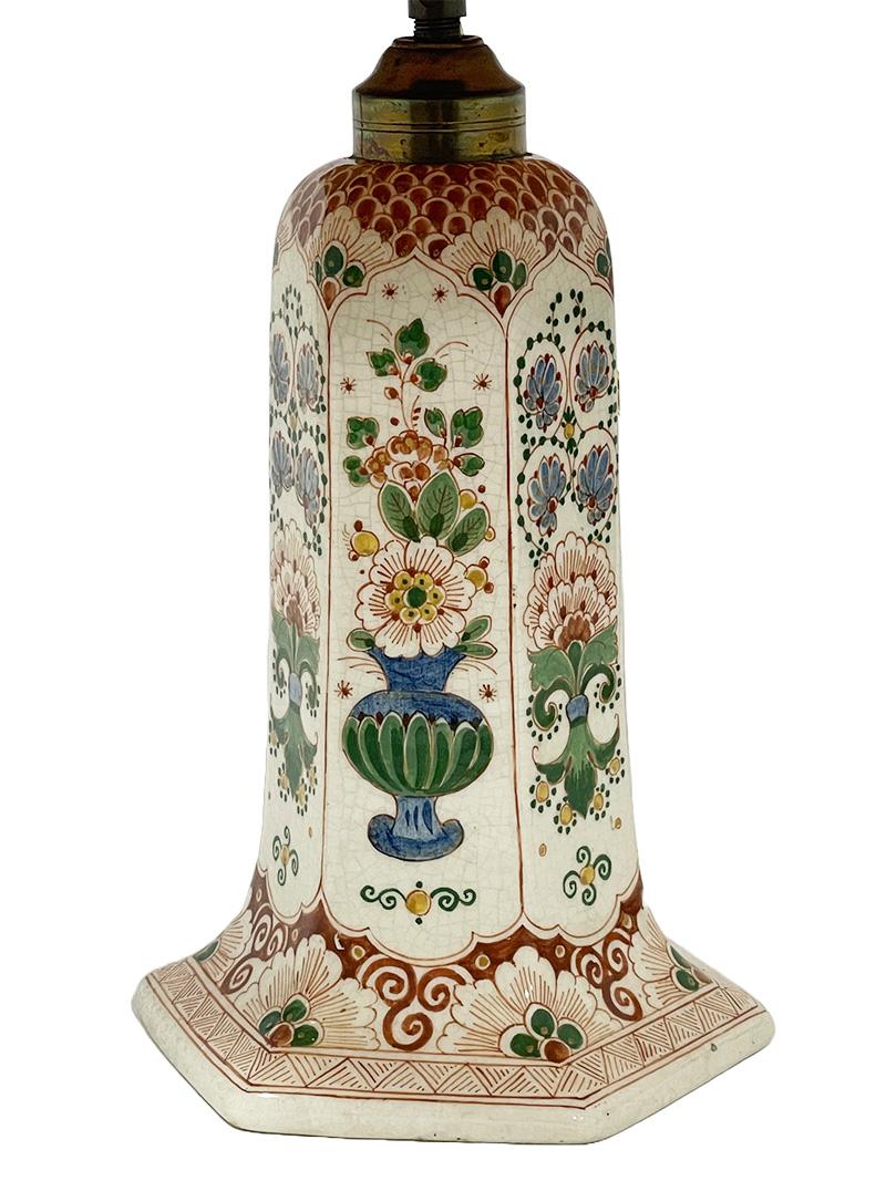 20th Century Gouda Holland pottery lamp, 1918