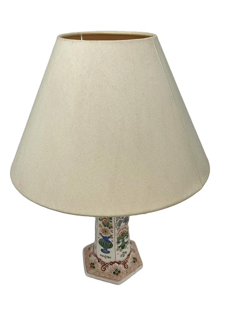 Earthenware Gouda Holland pottery lamp, 1918