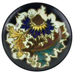 Antique Gouda Pottery Art Nouveau Decorative Plate or Dish, Holland