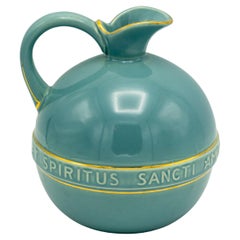 Gouda Pottery Communion Jug by Hans Mengelberg, Latin Inscription, 1950s