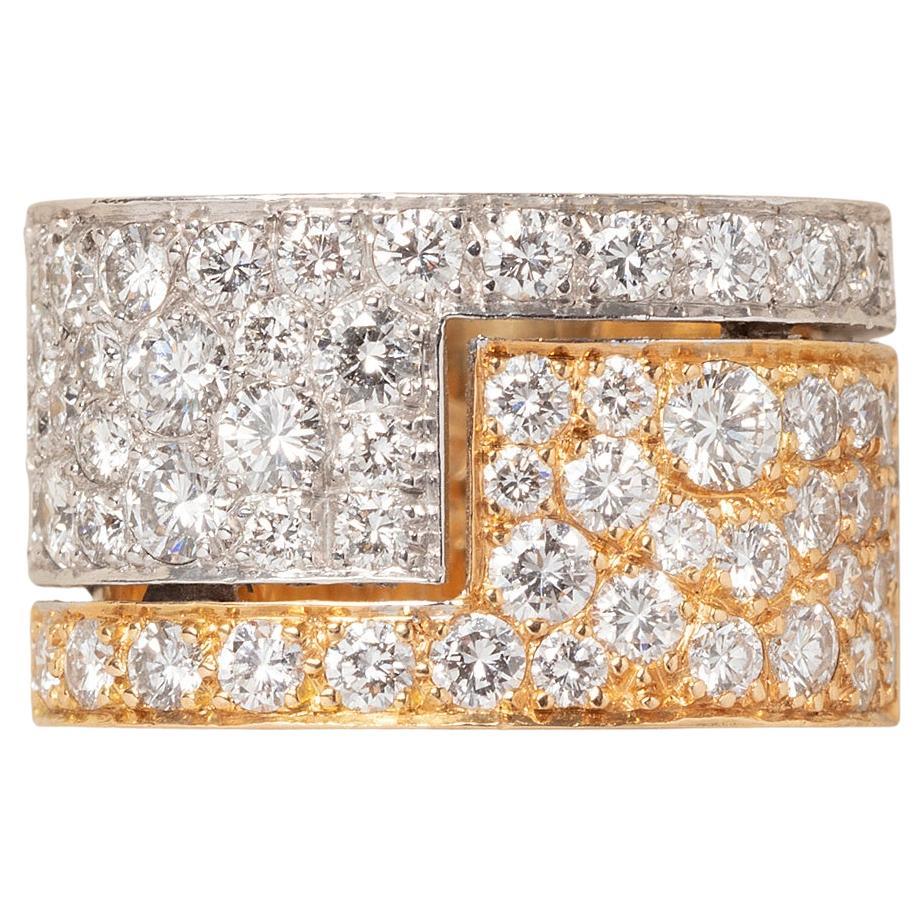 gouden ring met diamant For Sale