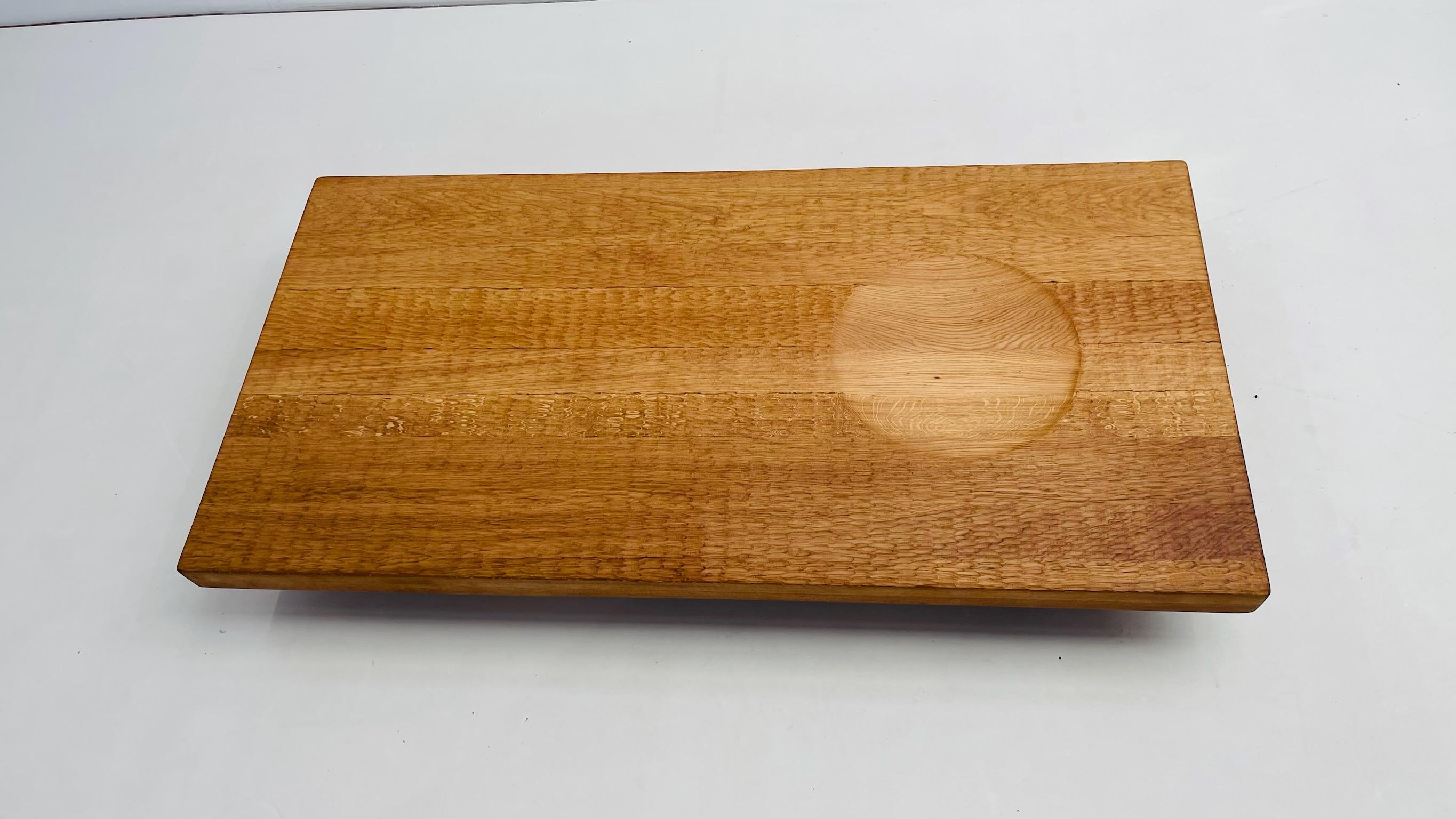 Organic Modern Gouged Low coffee table in Solid Oak For Sale