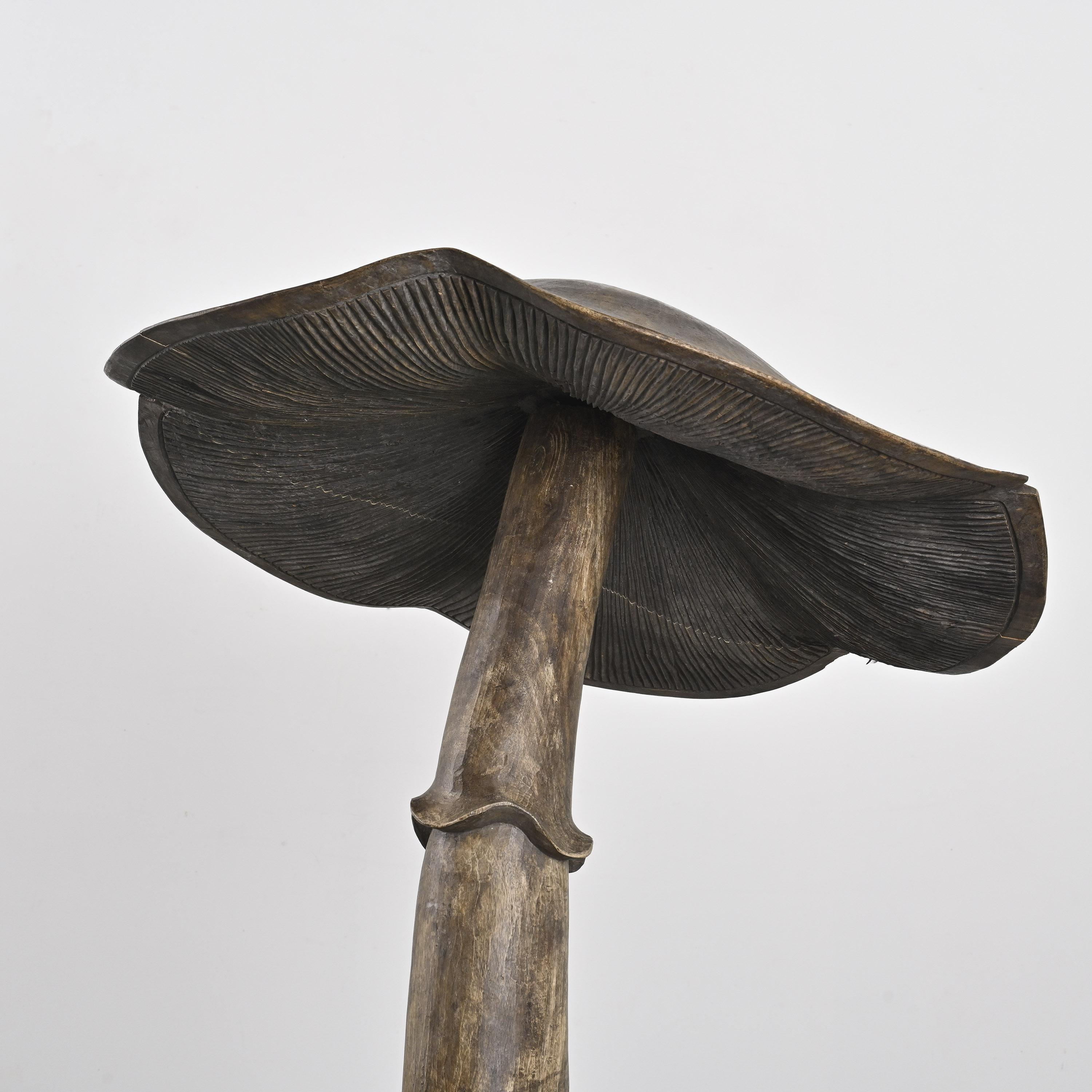 Gouged wooden Mushroom by Robert and Trix Haussmann, circa 1970 For Sale 3