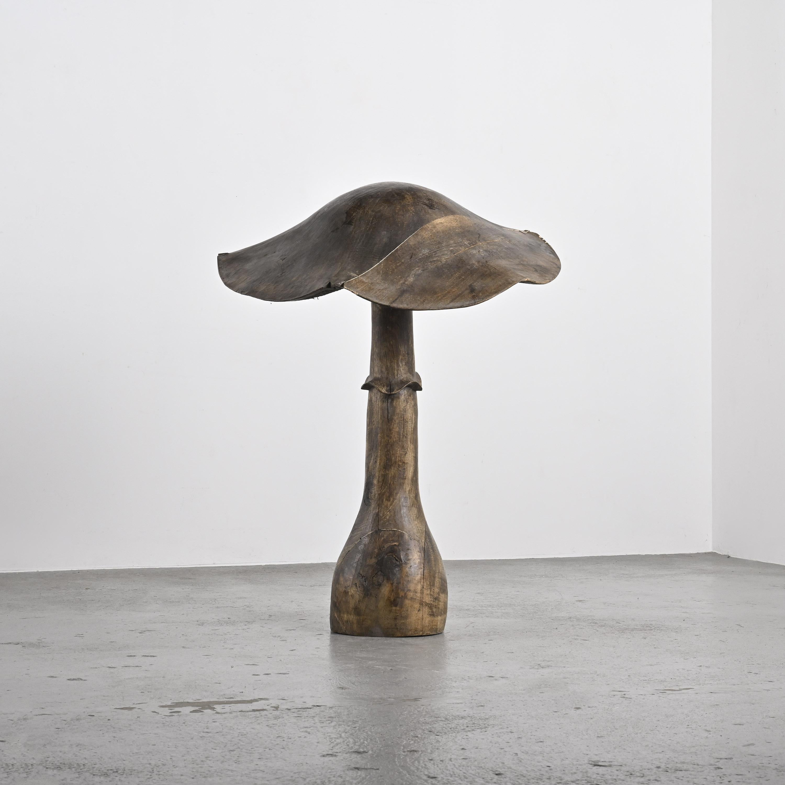 20th Century Gouged wooden Mushroom by Robert and Trix Haussmann, circa 1970 For Sale