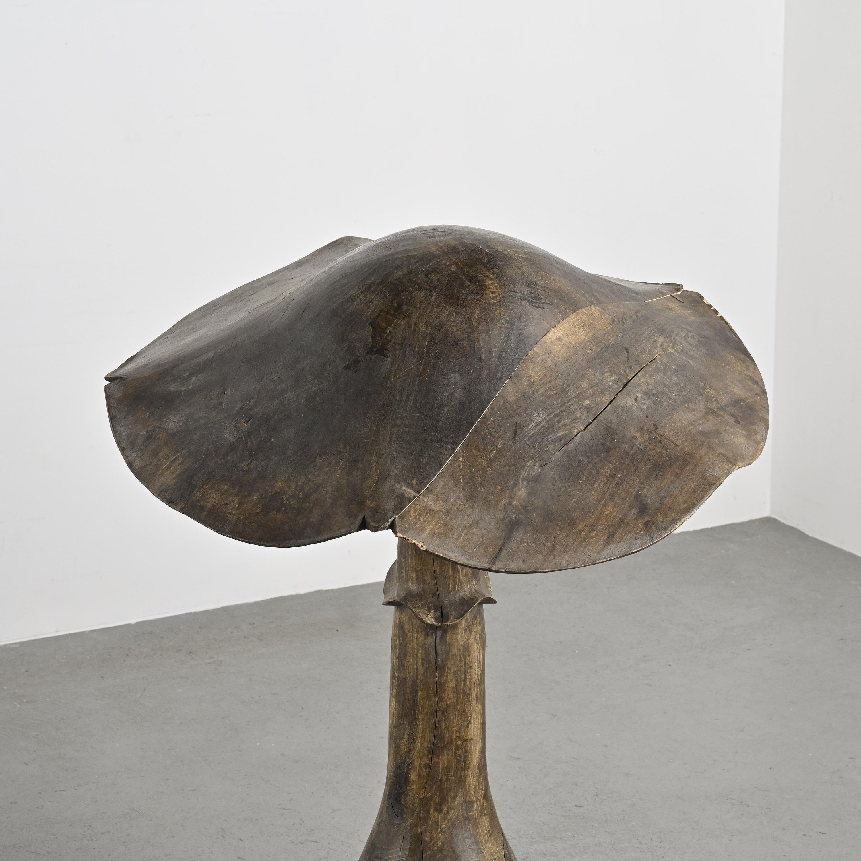 Wood Gouged wooden Mushroom by Robert and Trix Haussmann, circa 1970 For Sale