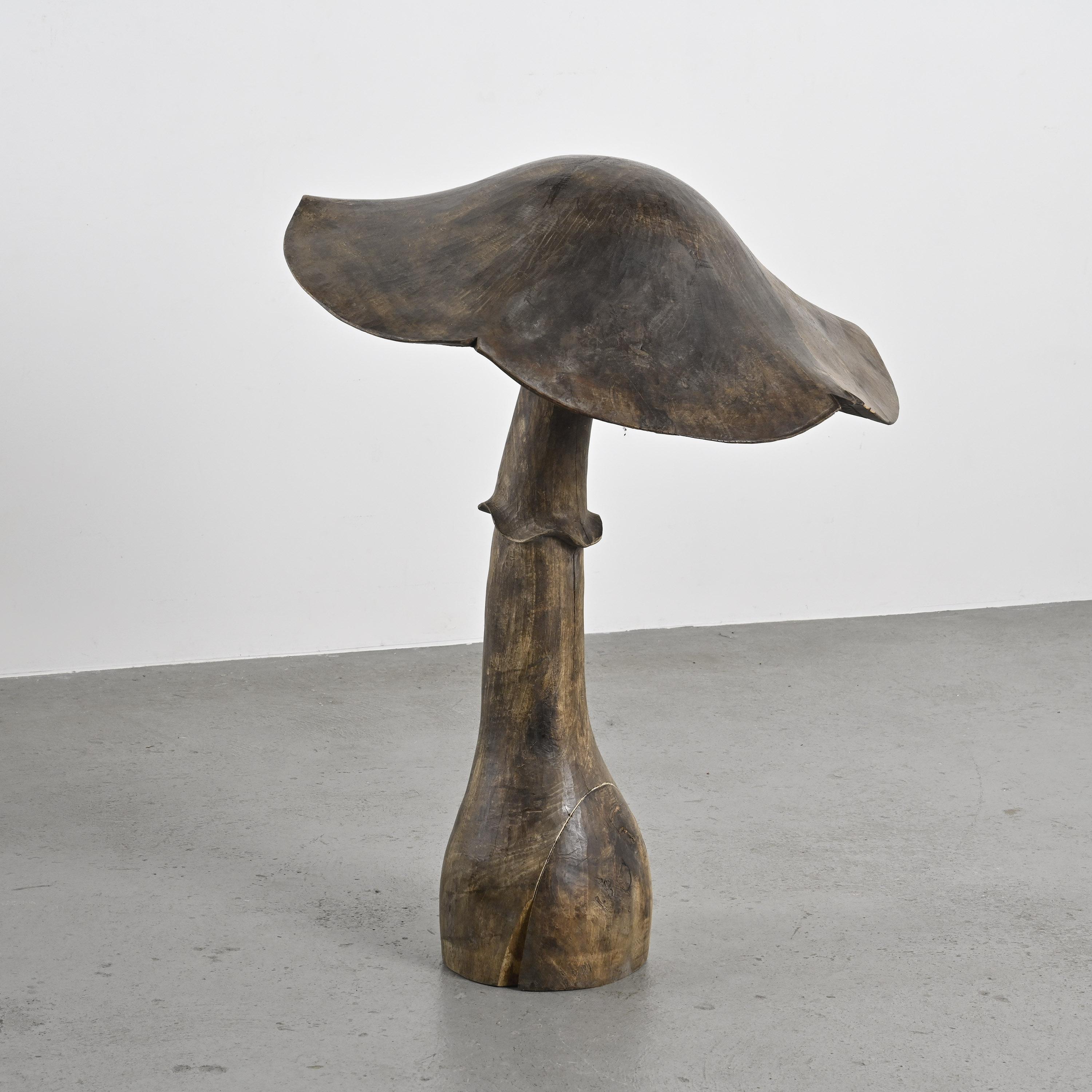 Gouged wooden Mushroom by Robert and Trix Haussmann, circa 1970 For Sale 1