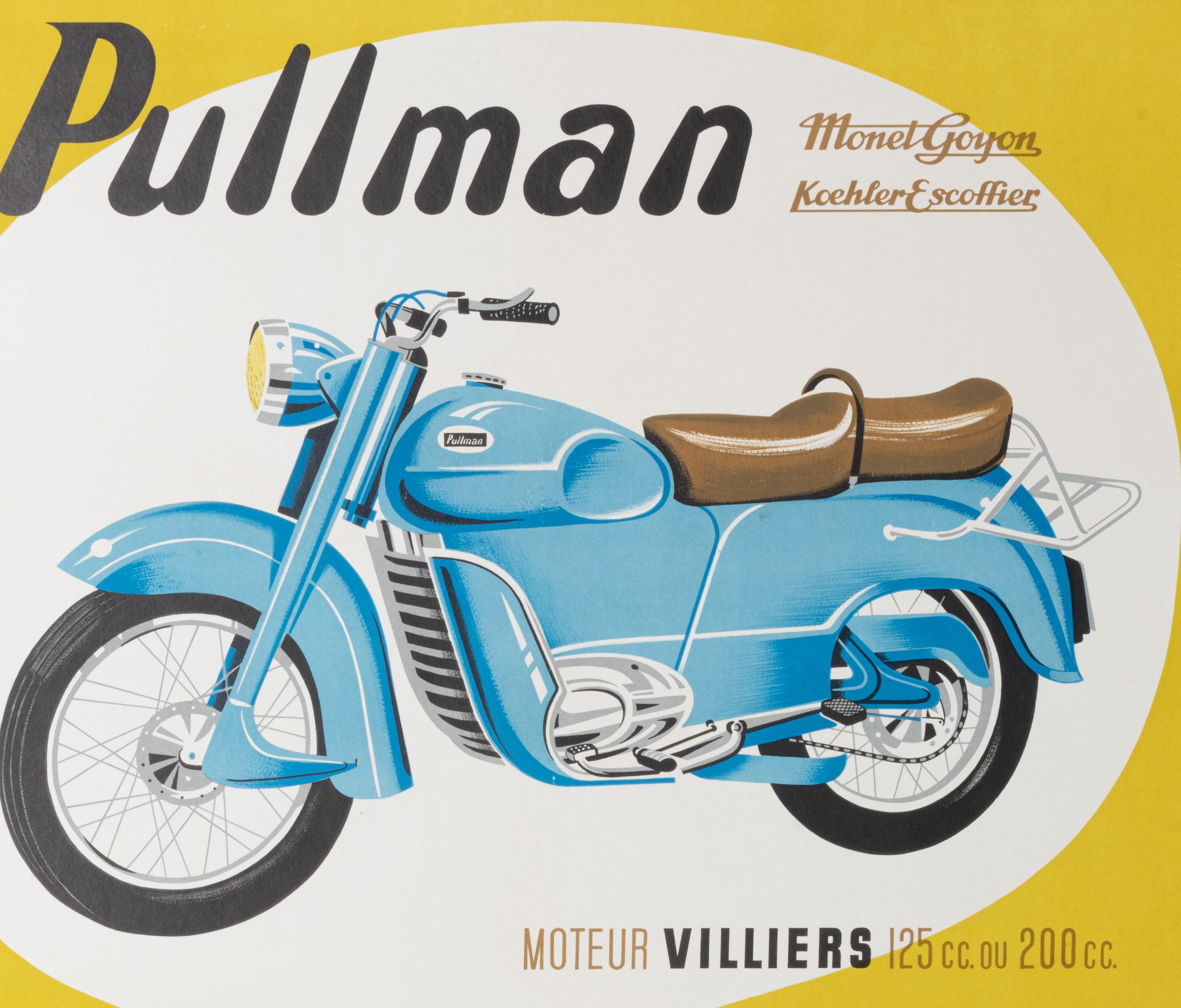 French Gouju Amalric, Original Motocycle Poster, Pullman, Monet Goyon Koehler, 1956 For Sale