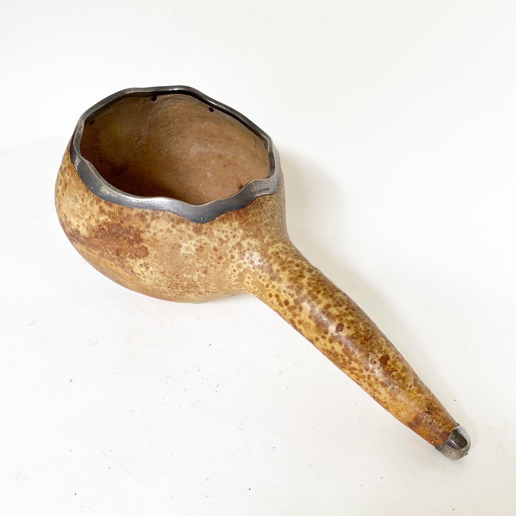 Sculpté à la main Cuillère à gourde en argent sterling Shreve & Co, San Francisco, CA, 20e siècle en vente