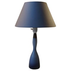 Gourd Shaped Cased Night Blue Glass Table Lamp from Holmegaard