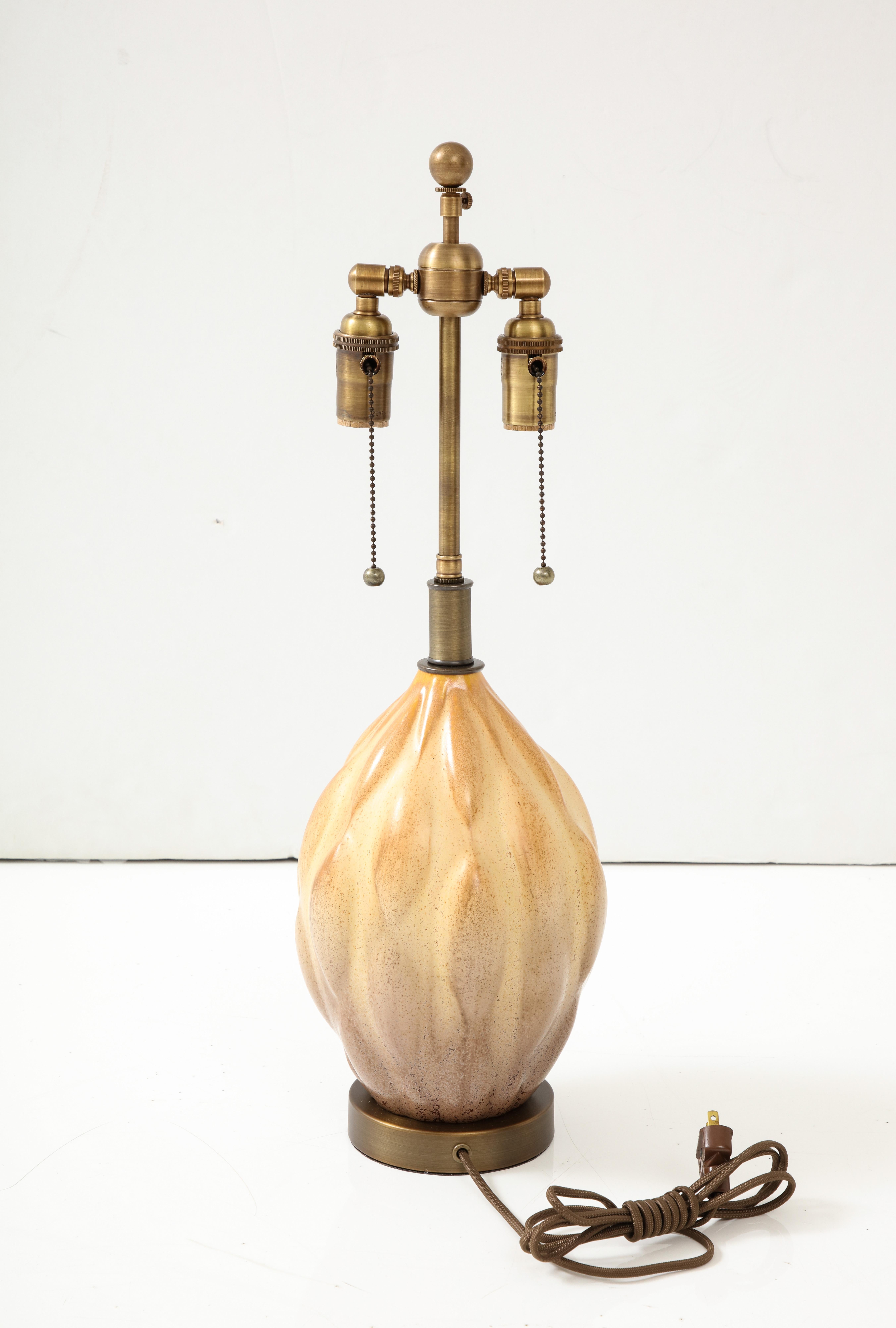 Gourd Shaped Ceramic Lamp in the style of Axel Salto. For Sale 1