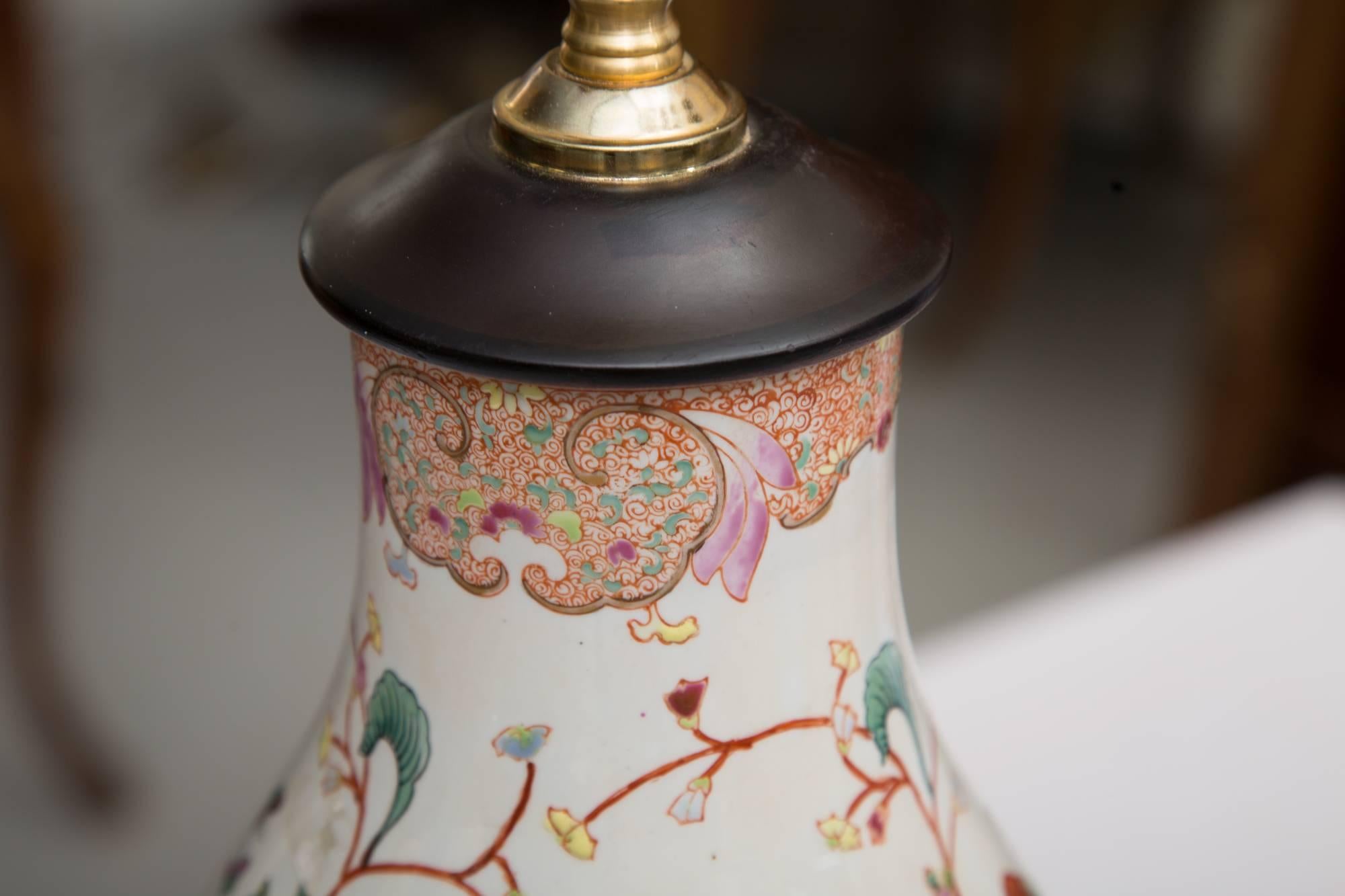 Other Gourd Shaped Table Lamp with Floral Design