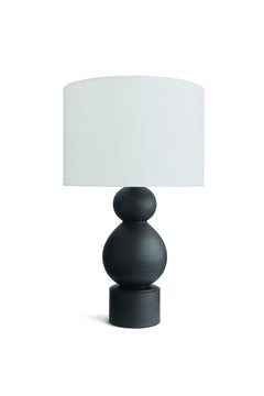 Gourd Table Lamp, Hand Turned American Black Walnut