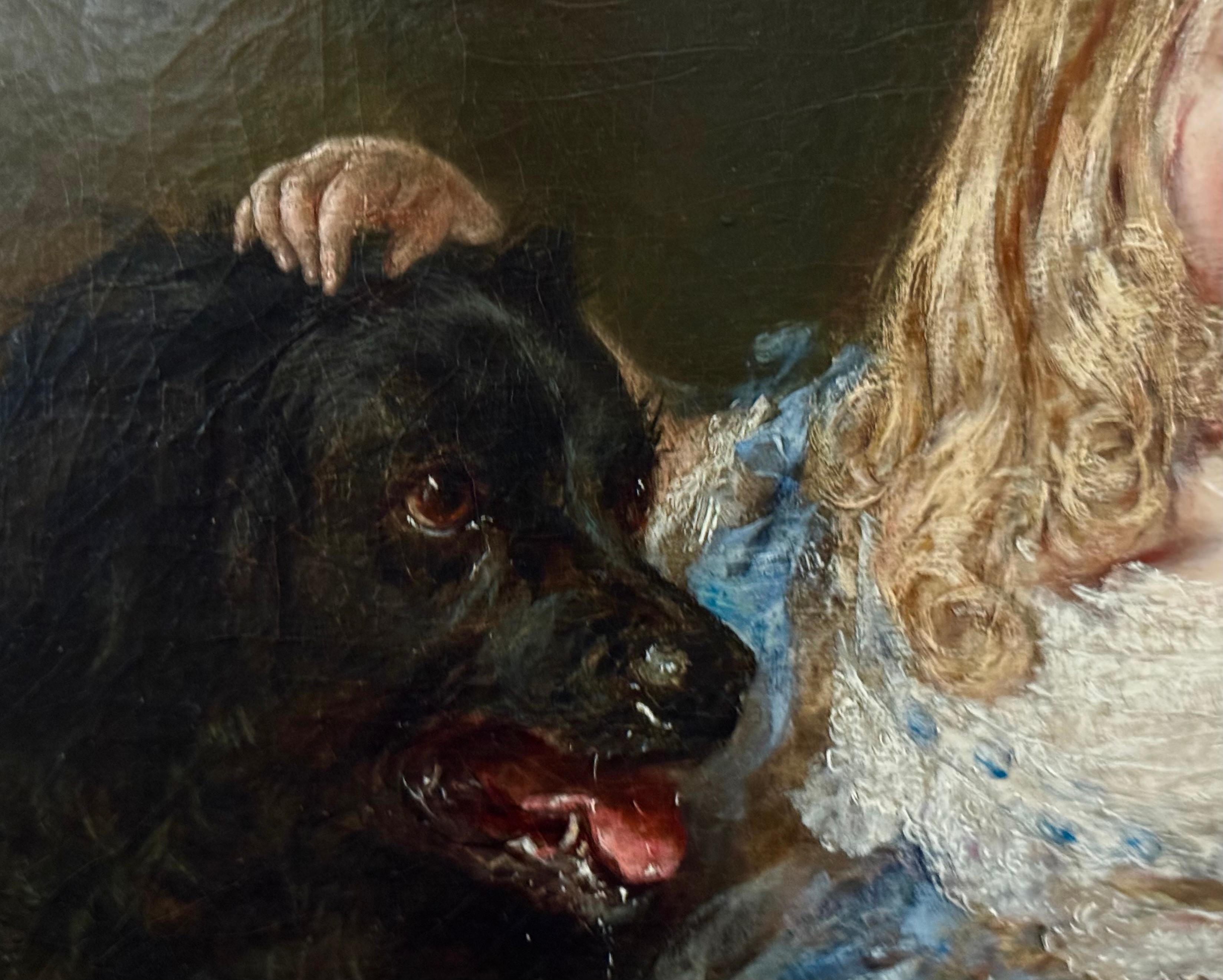 Zwei Hunde und ein Mädchen, 1861, Edinburgh, Schottland, Tochter von Wm Gibson Craig im Angebot 2