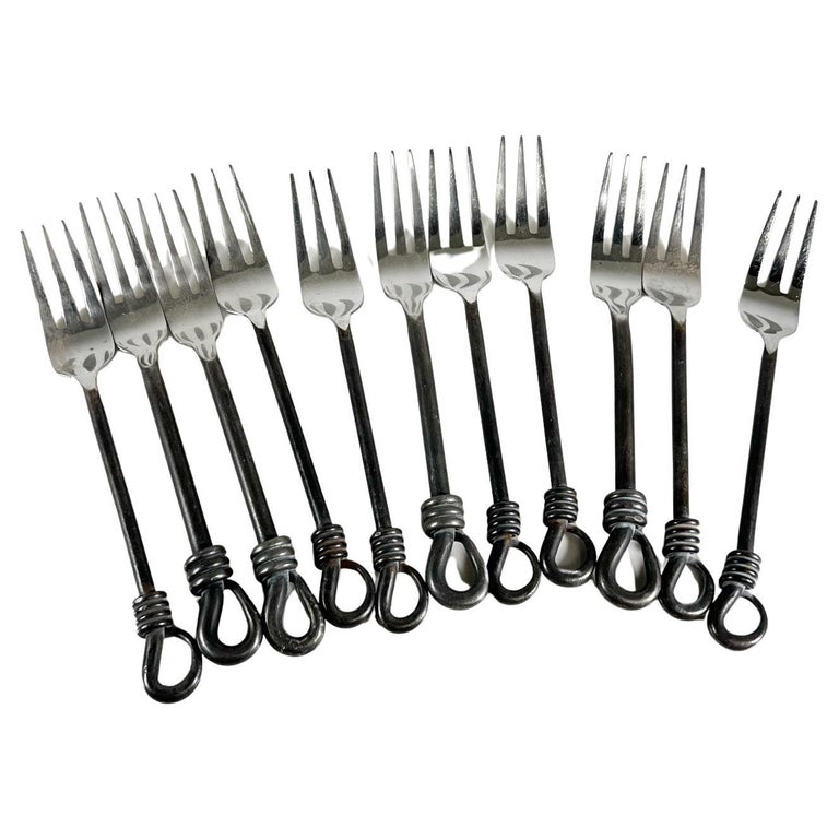 Gourmet Settings Modern Design Twist Shout Salad Forks Set of 11 For
