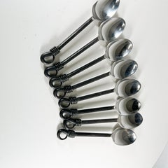 Gourmet Settings Soup Eight Spoon Set Sculptural Twist Stainless Steel