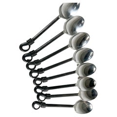 Gourmet Settings Soup Eight Spoon Set Sculptural Twist Stainless Steel