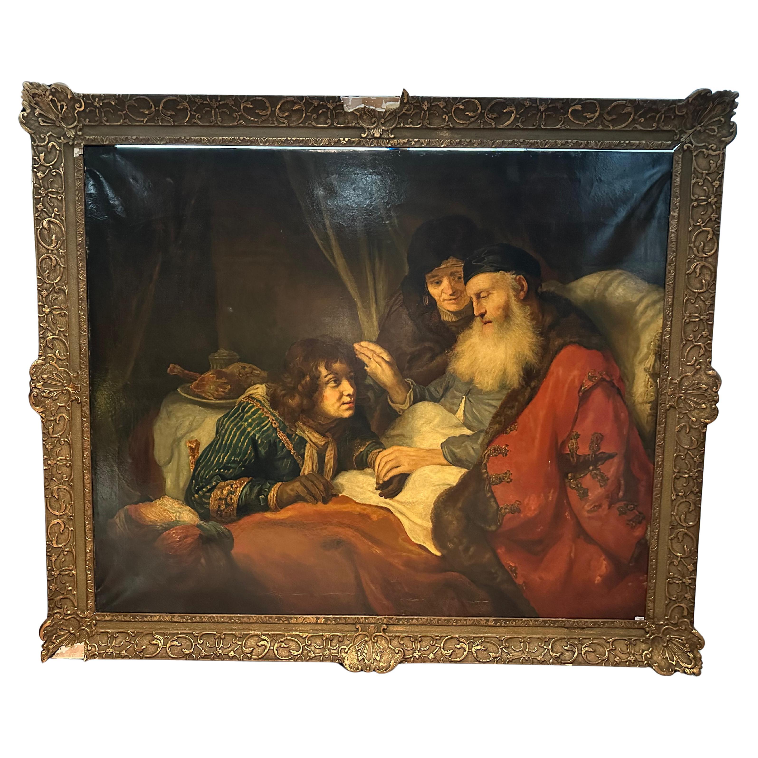 Scuola di Govaert Flinck (1615-1660) 17° Secolo "Isacco e i suoi figli" in vendita