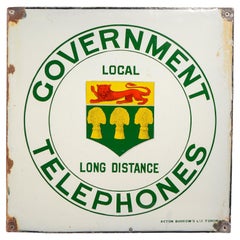 Retro Government Telephones Canada Double Sided Porcelain Sign