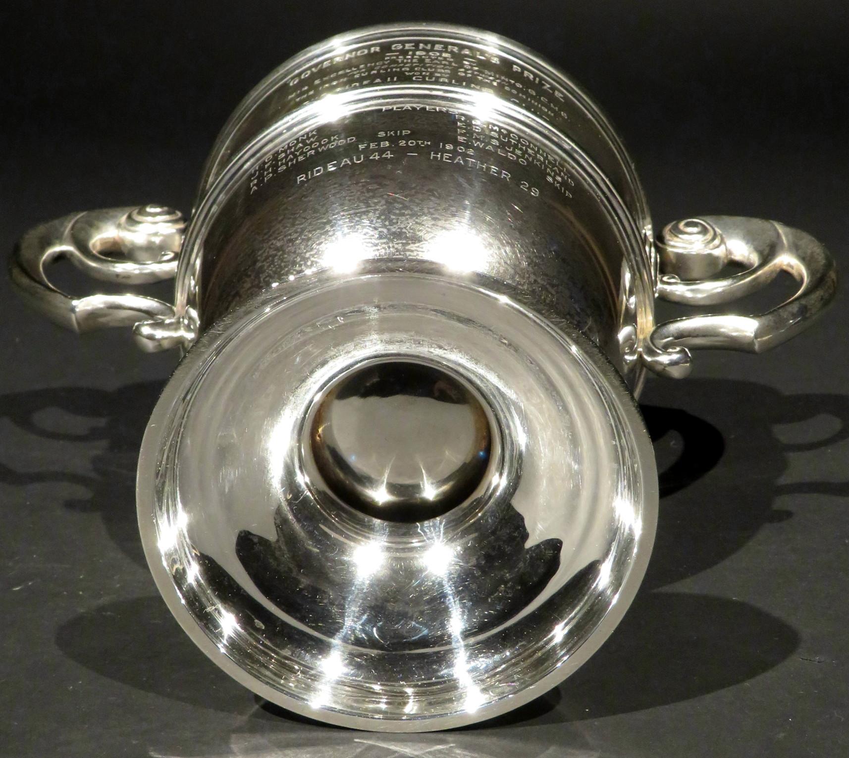 Engraved Canadian Governor Generals Prize, Sterling Silver Curling Trophy, London UK 1900