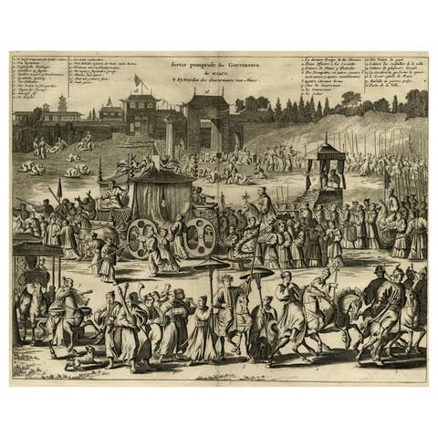 Governor of Miaco (Kyoto, Japan), Leaving the City in a Carriage, 1669