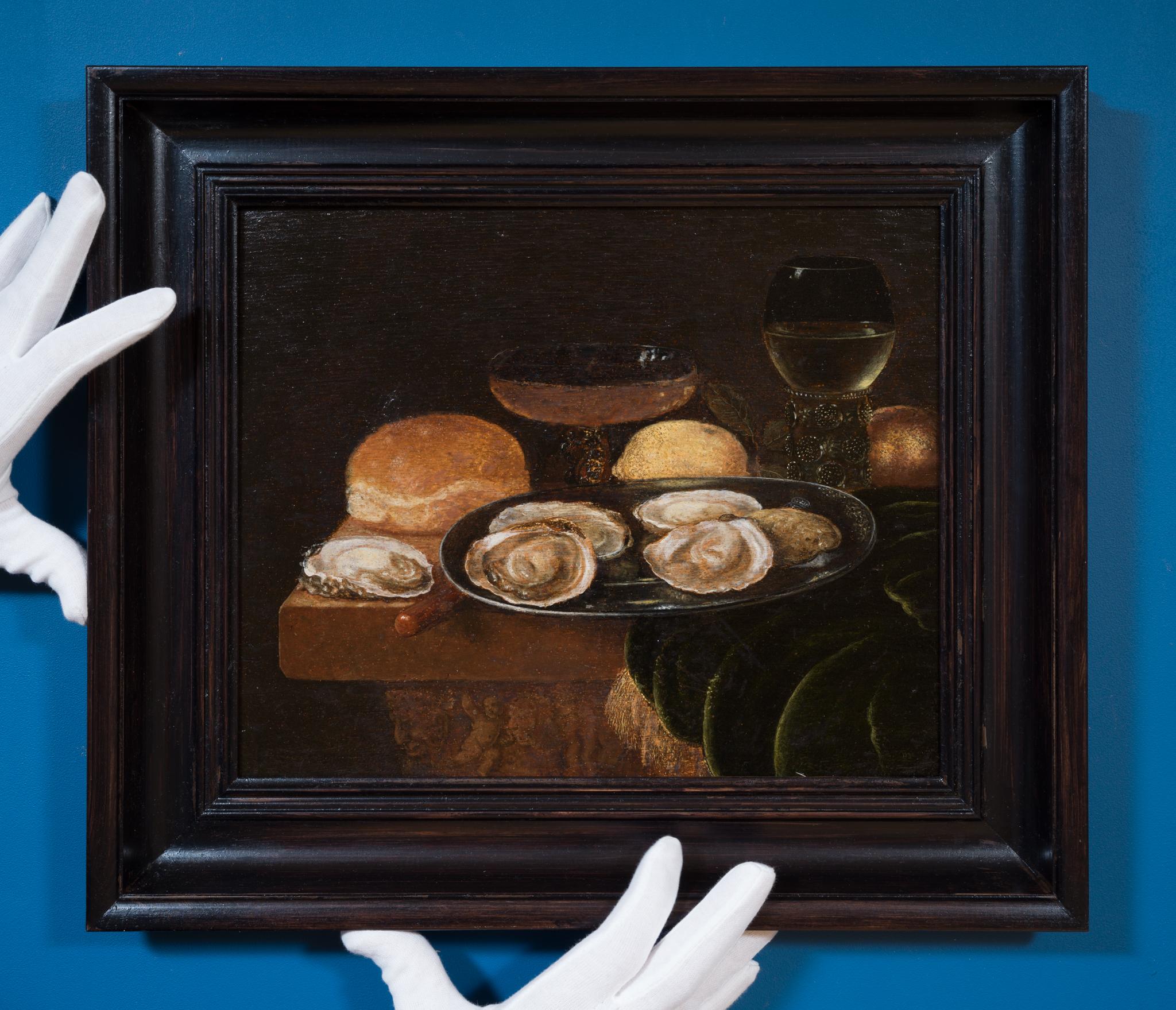 Nature morte aux huîtres - La plus ancienne nature morte connue dans l'histoire de l'art suédois en vente 1