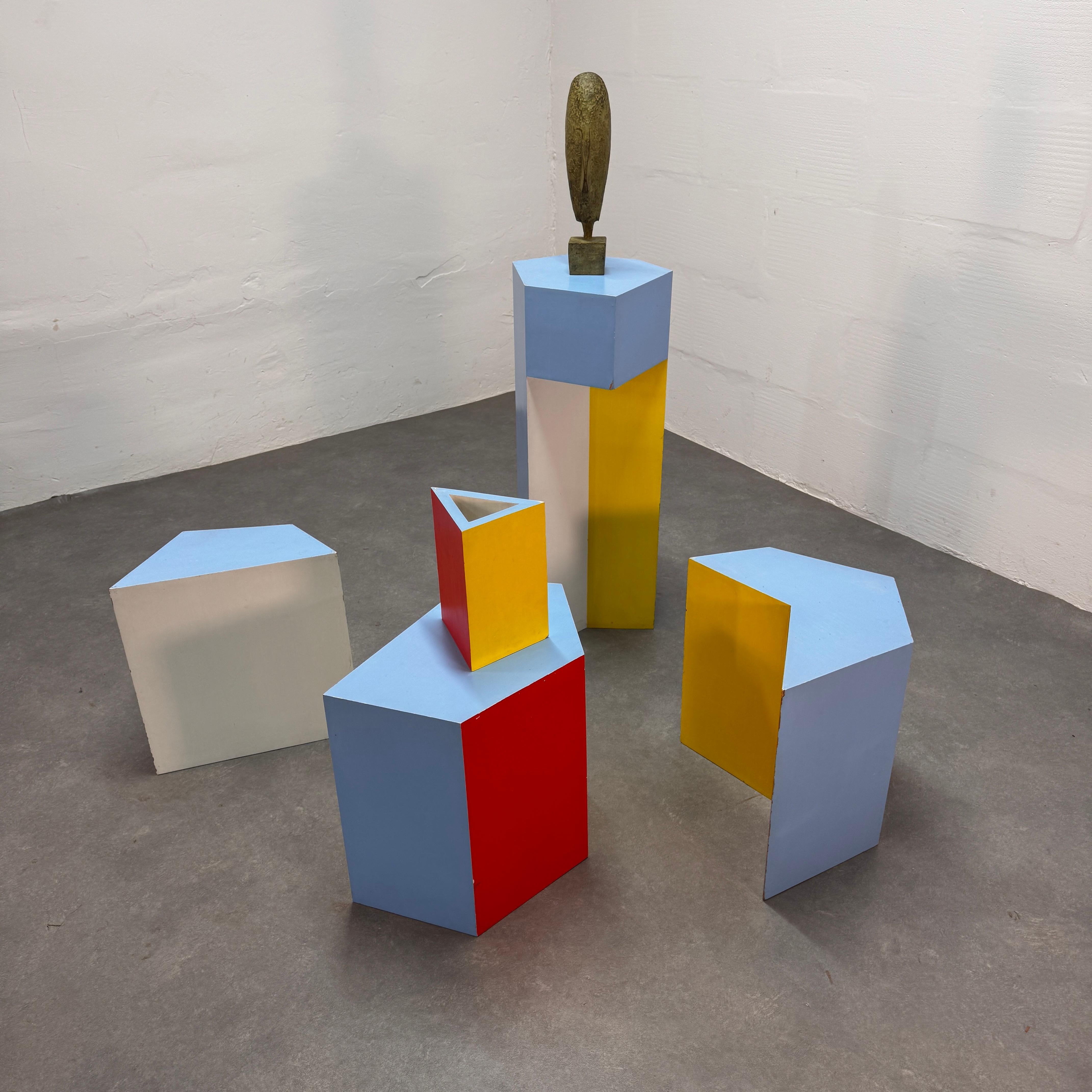 Post-Modern Govert Heikoop, minimal Art, De Stijl, Coffee/Side tables, vase & console. For Sale