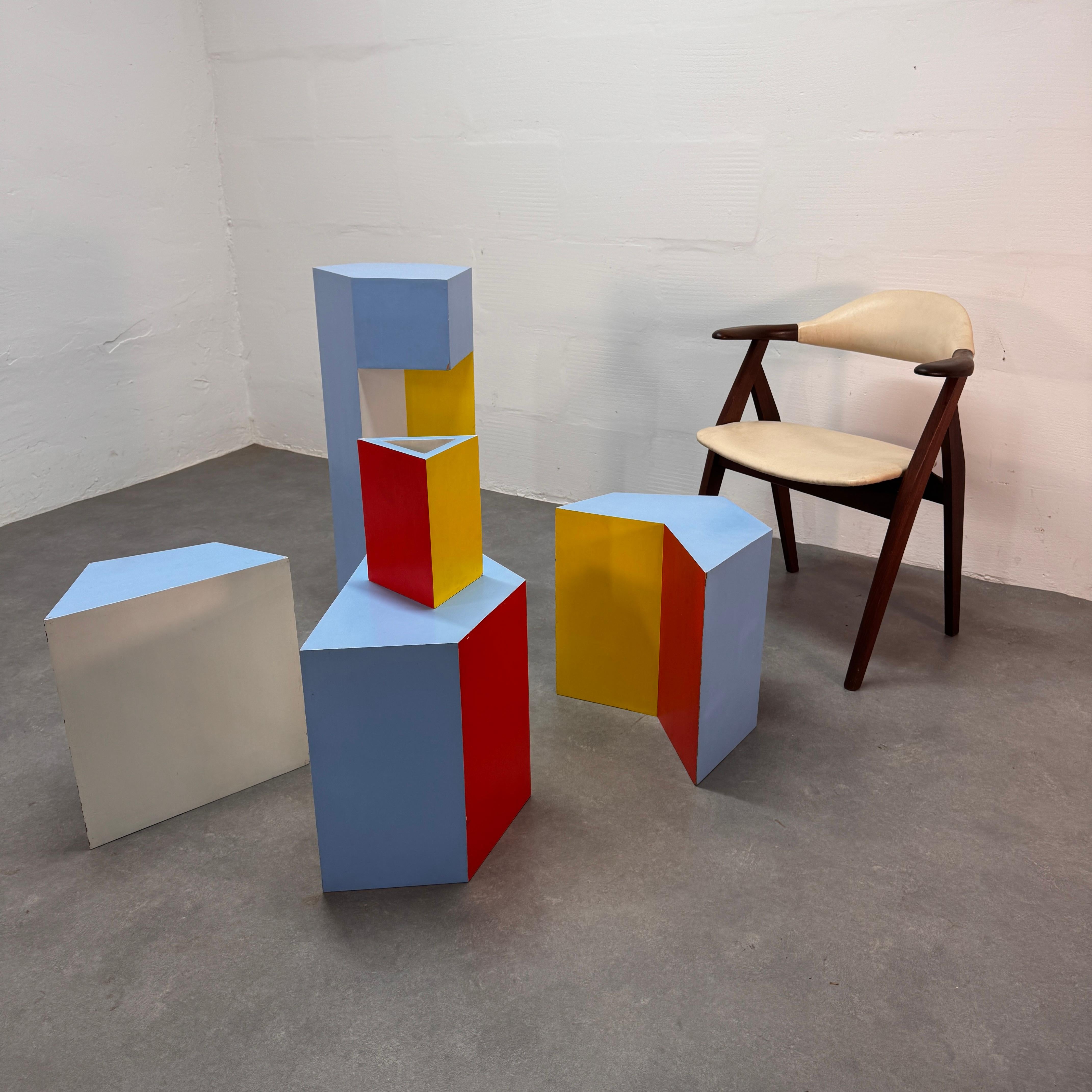 Plywood Govert Heikoop, minimal Art, De Stijl, Coffee/Side tables, vase & console. For Sale