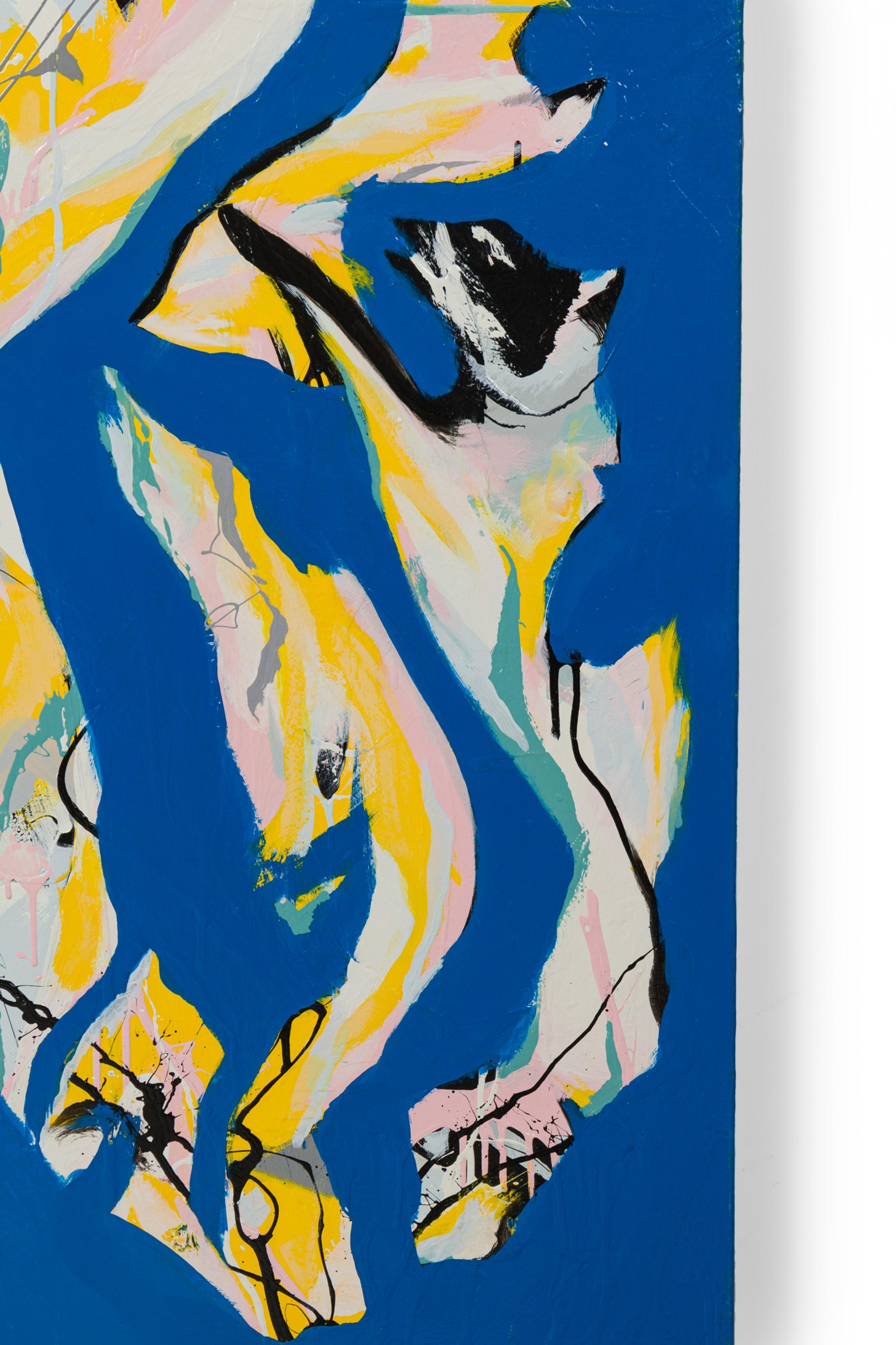 Américain Peinture acrylique Blue Dream de Govignon en vente