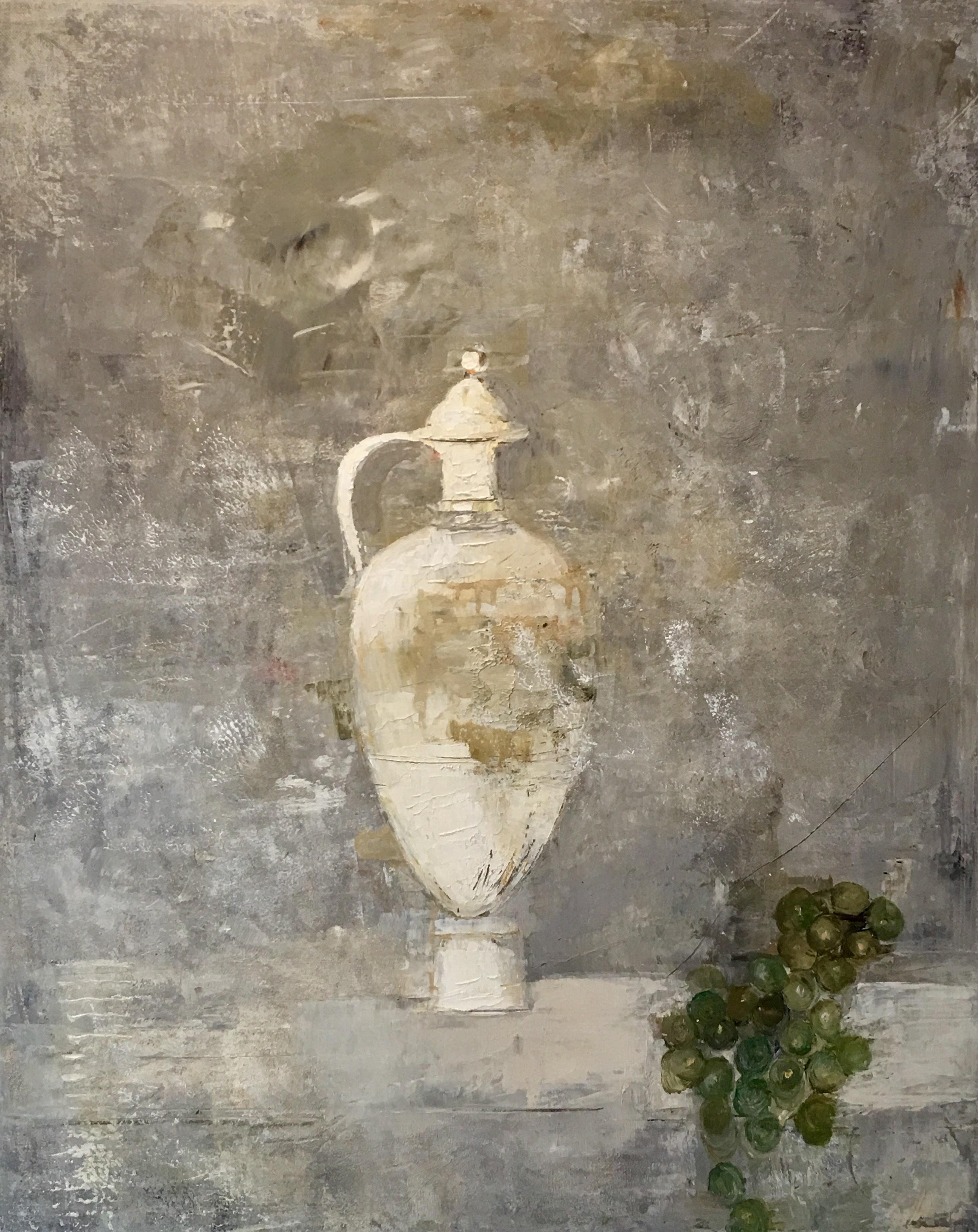 Vase and Grapes - Mixed Media Art by Goxwa