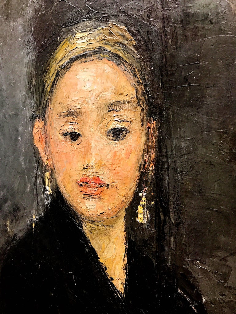 Goxwa Black Silk, oil paint and canvas For Sale at 1stDibs black