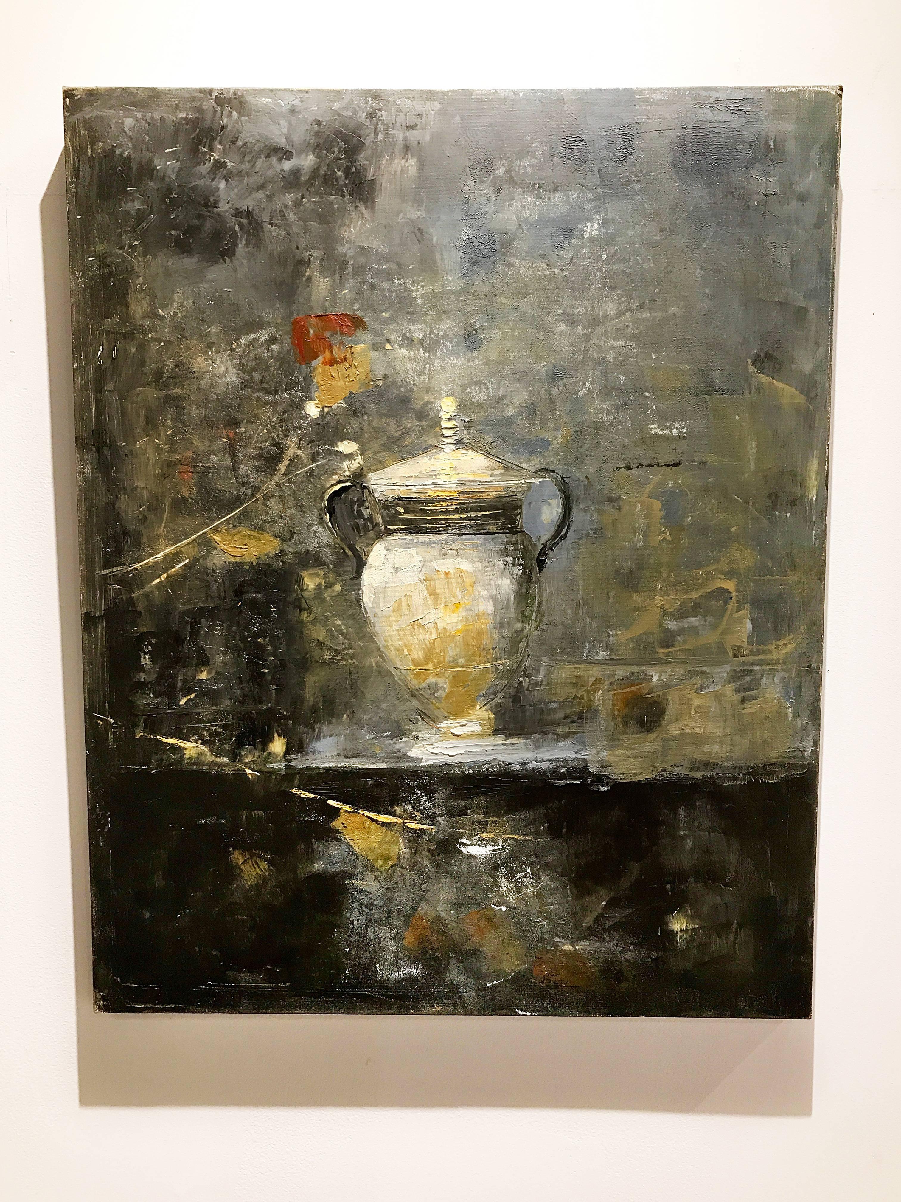China Vase, oil painting on canvas - Contemporary Painting by Goxwa