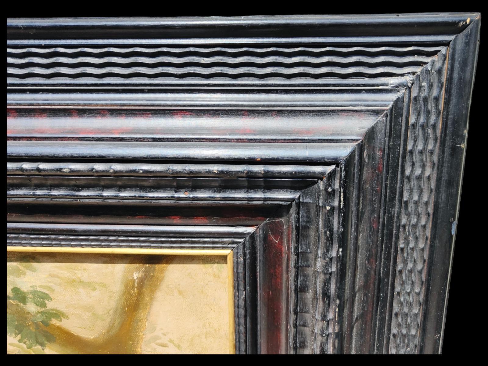 Goya olio su tela del xviii secolo
La tela è stata rifoderata. È dello stesso periodo in cui Goya realizzò i cartoni. Il dipinto misura: 135 x 101 cm senza cornice. La cornice olandese misura: 172 x 140 cm
-La gallina cieca (1789) è uno dei