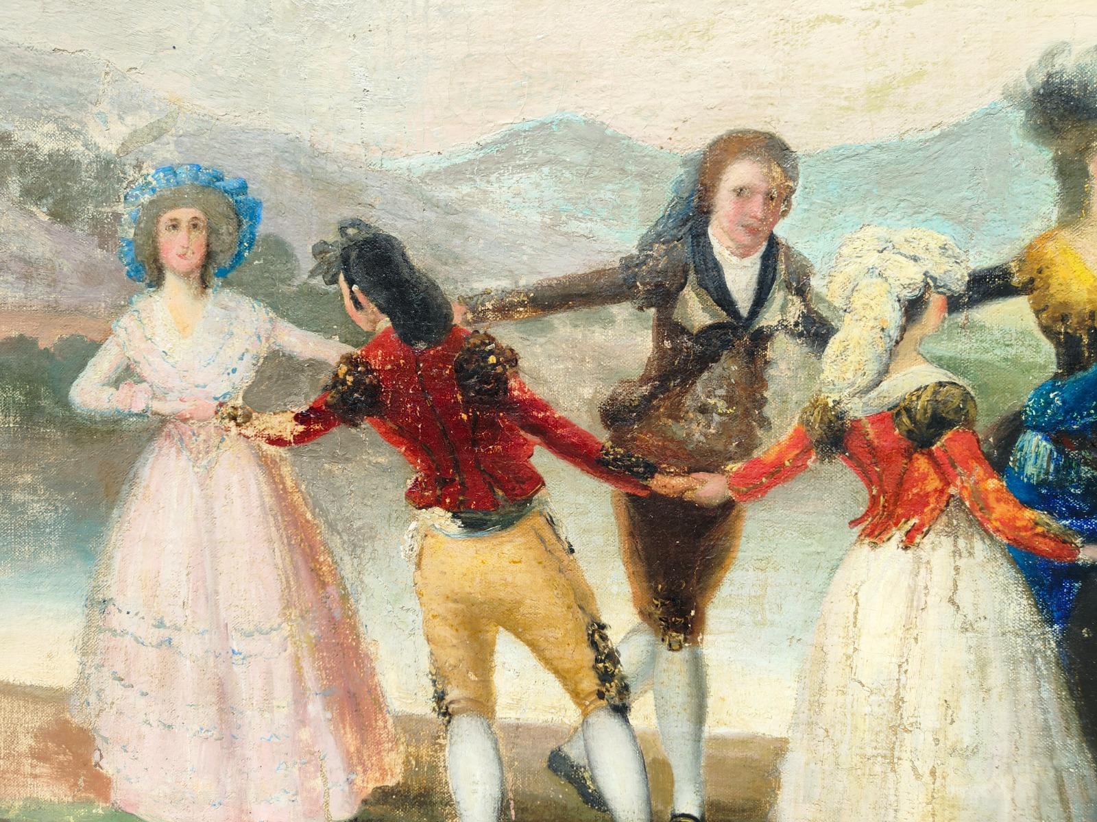 Oiled Goya Oil on Canvas from 18th Century For Sale