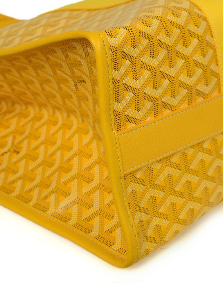Sold at Auction: Goyard Yellow Goyardine Bellechasse Biaude PM Tote Bag  Condition: 1 15 Width x