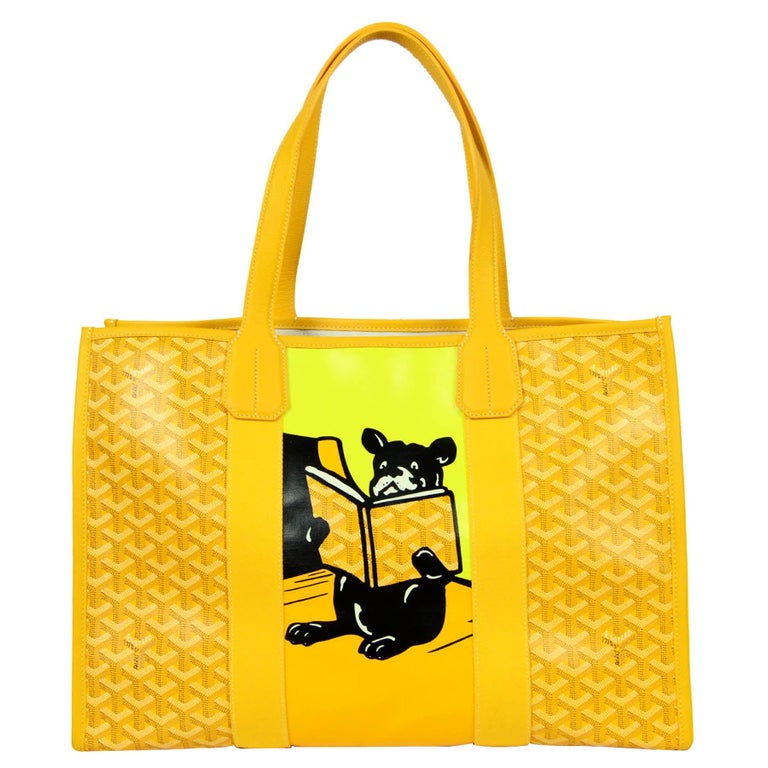 Goyard 2020 Yellow Goyardine Canvas Bulldog Villette Tote Bag