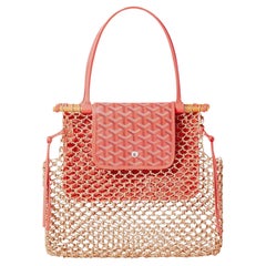 Sac Goyard Aligre édition limitée Rafia et toile enduite corail