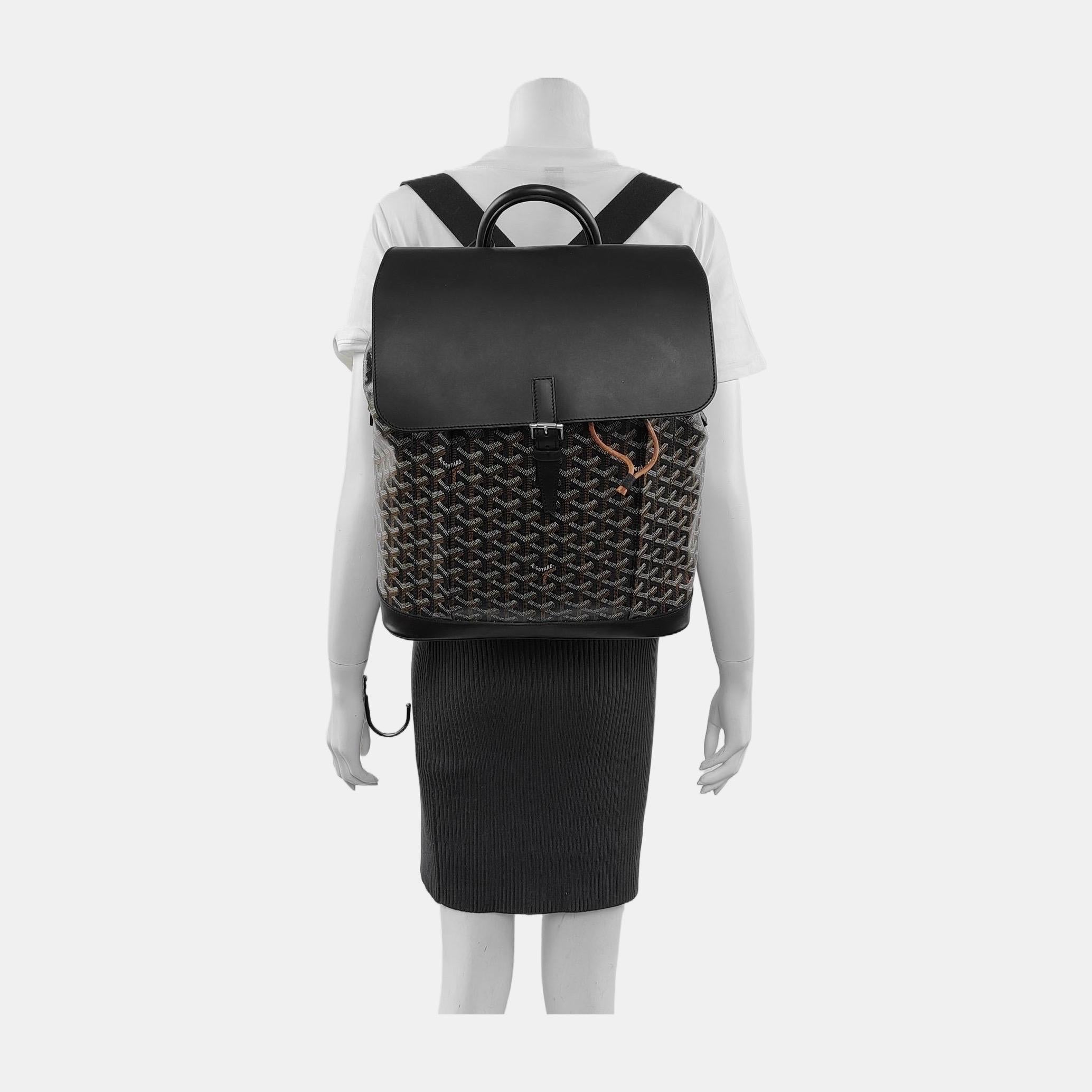 Condition: EXCELLENT CONDITION

Minor stains on the inside and cracks on the wax along the handles. Scuffs around the corners. Moderate stains in the inside. Scratches to the hardware.

DETAILS
Brand: Goyard
Model: Alpin Backpack
Origin Country: