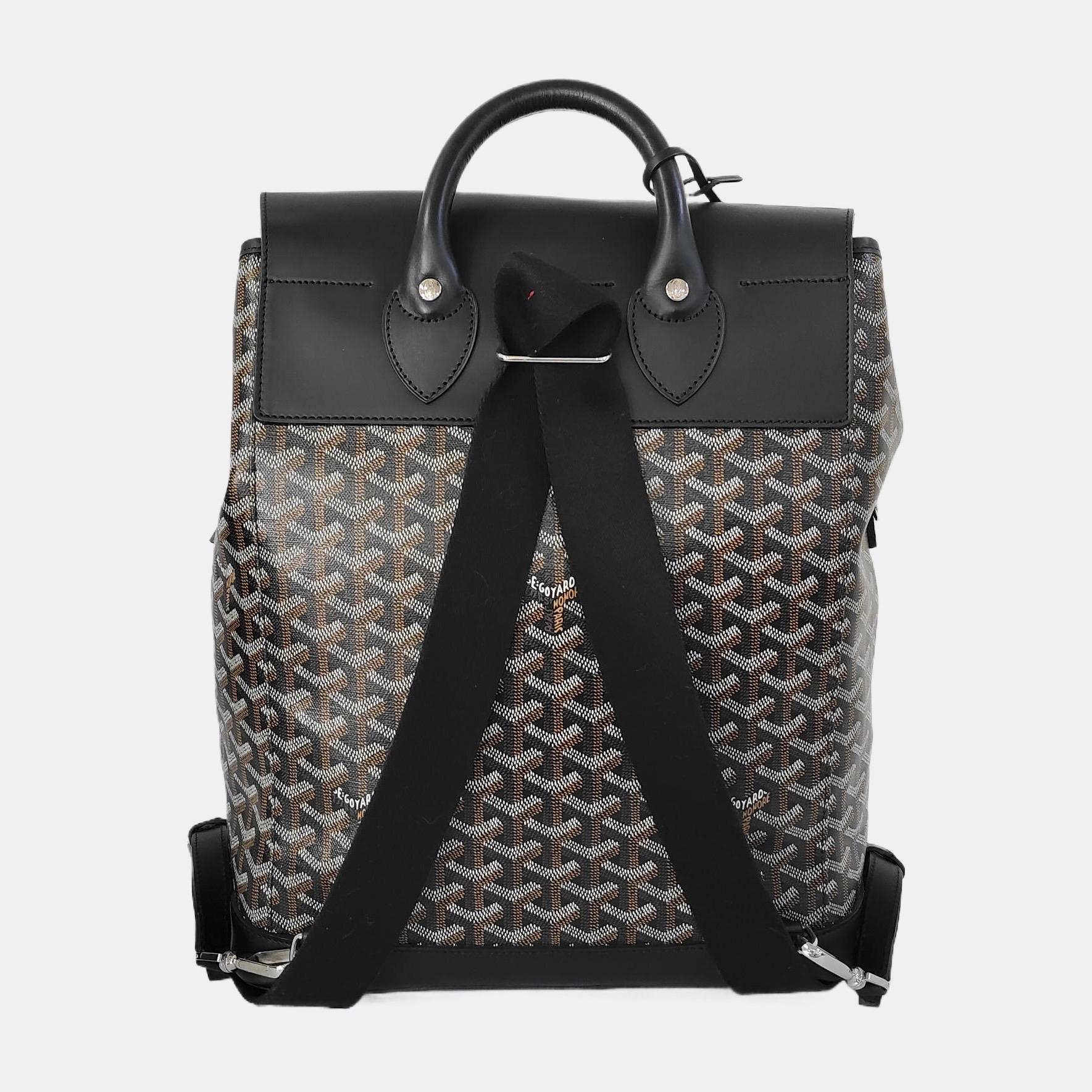 Women's or Men's Goyard Alpin Backpack Medium Black Goyard and Leather
