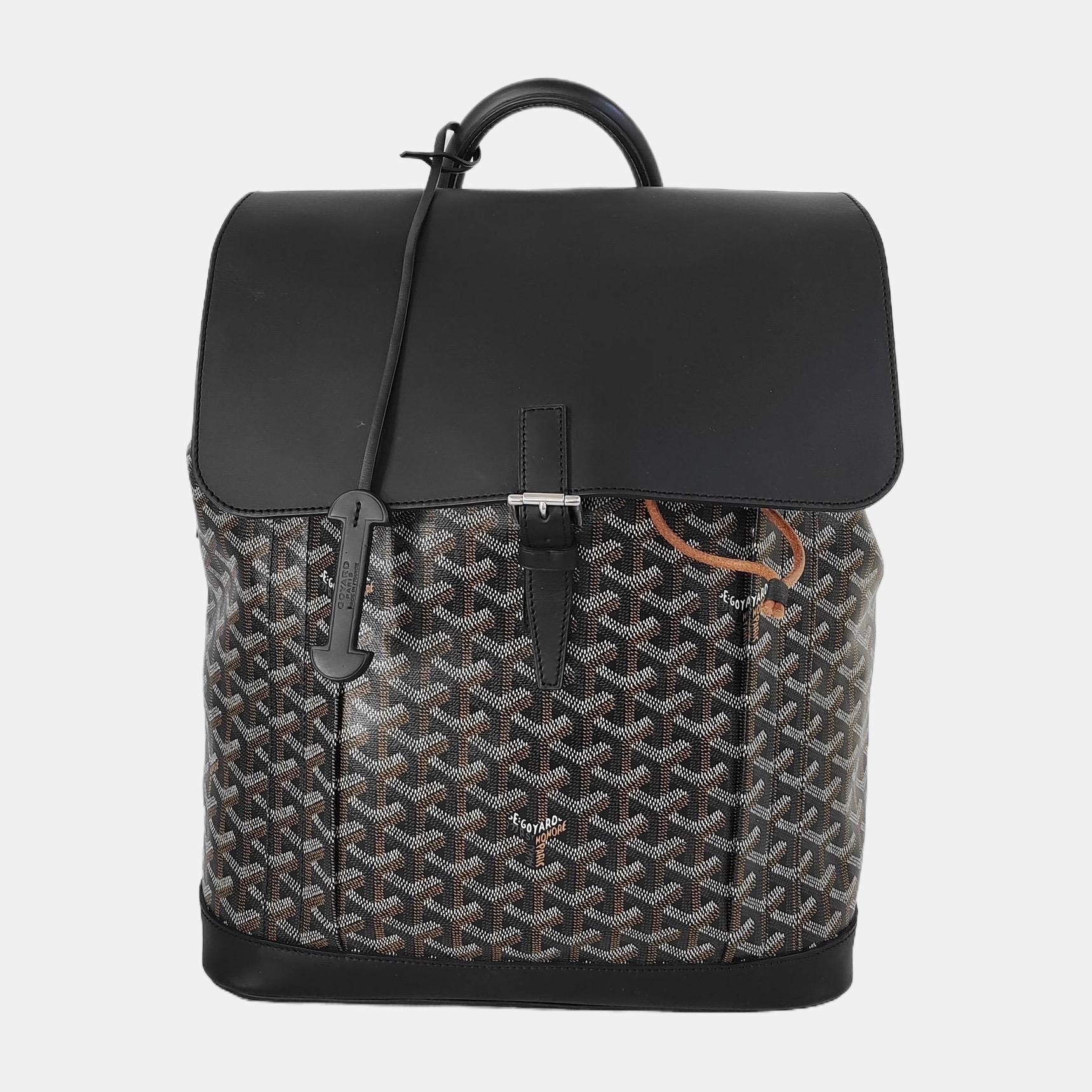 Goyard Alpin Backpack Medium Black Goyard and Leather 4