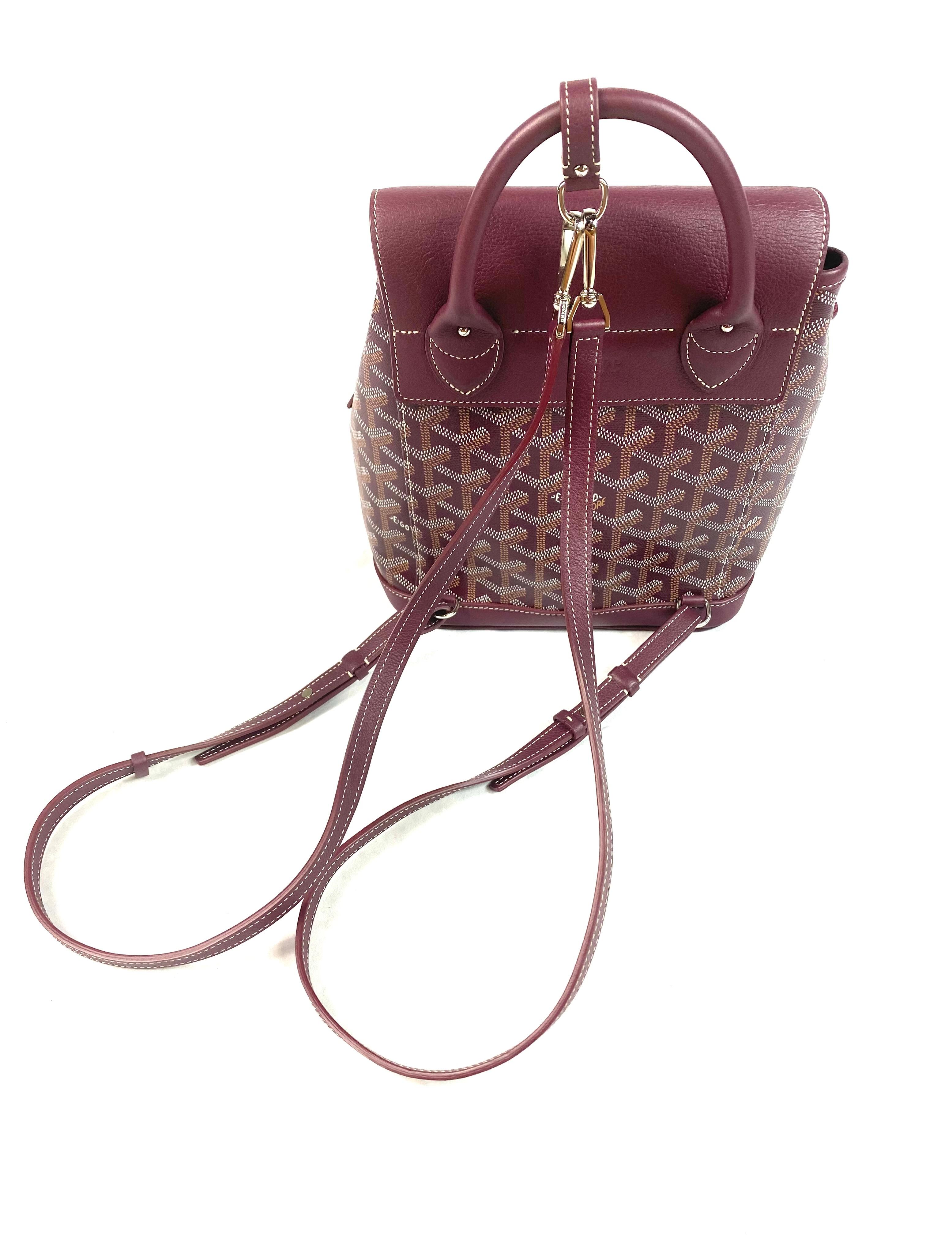 Mini mochila Goyard Alpin de lona revestida burdeos Negro