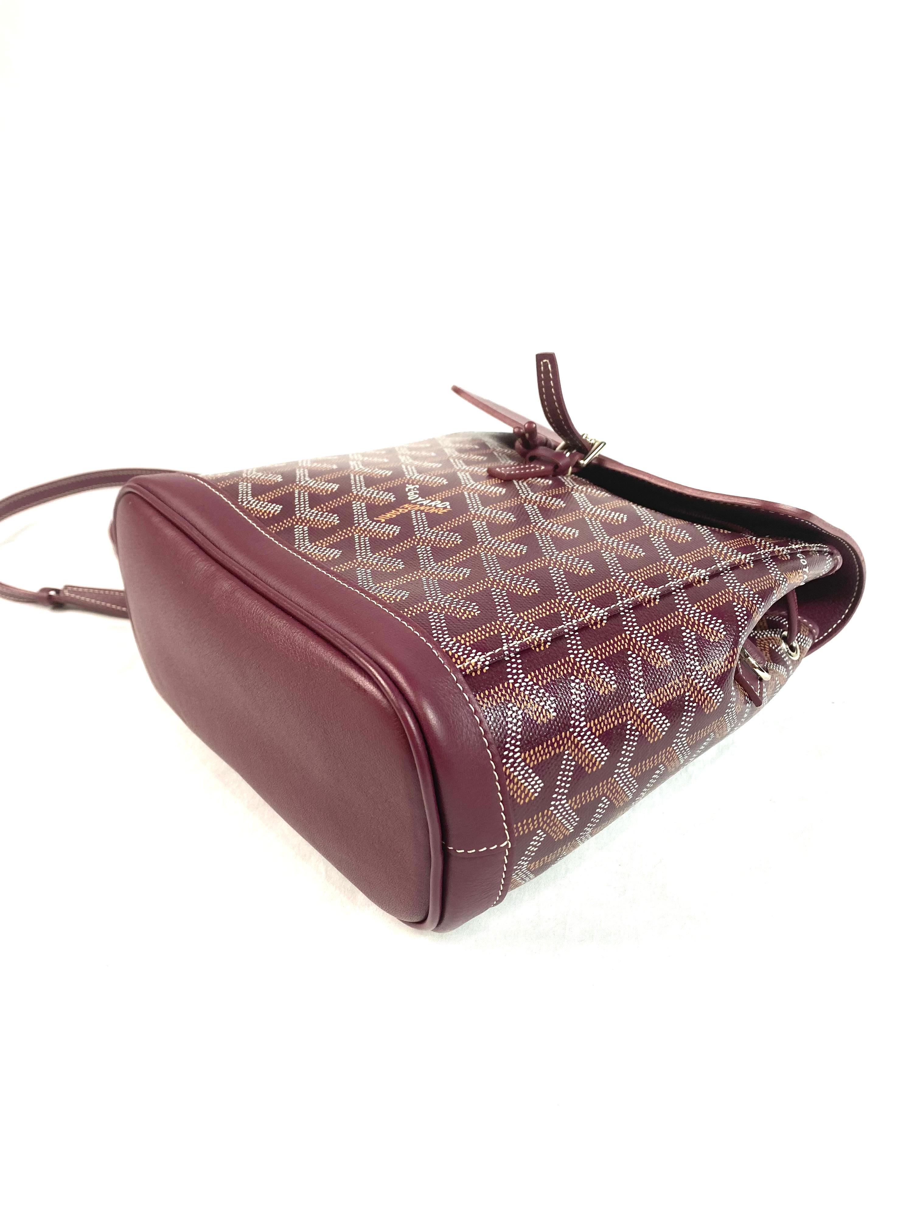 Black Goyard Alpin Coated Canvas Mini Backpack Burgundy