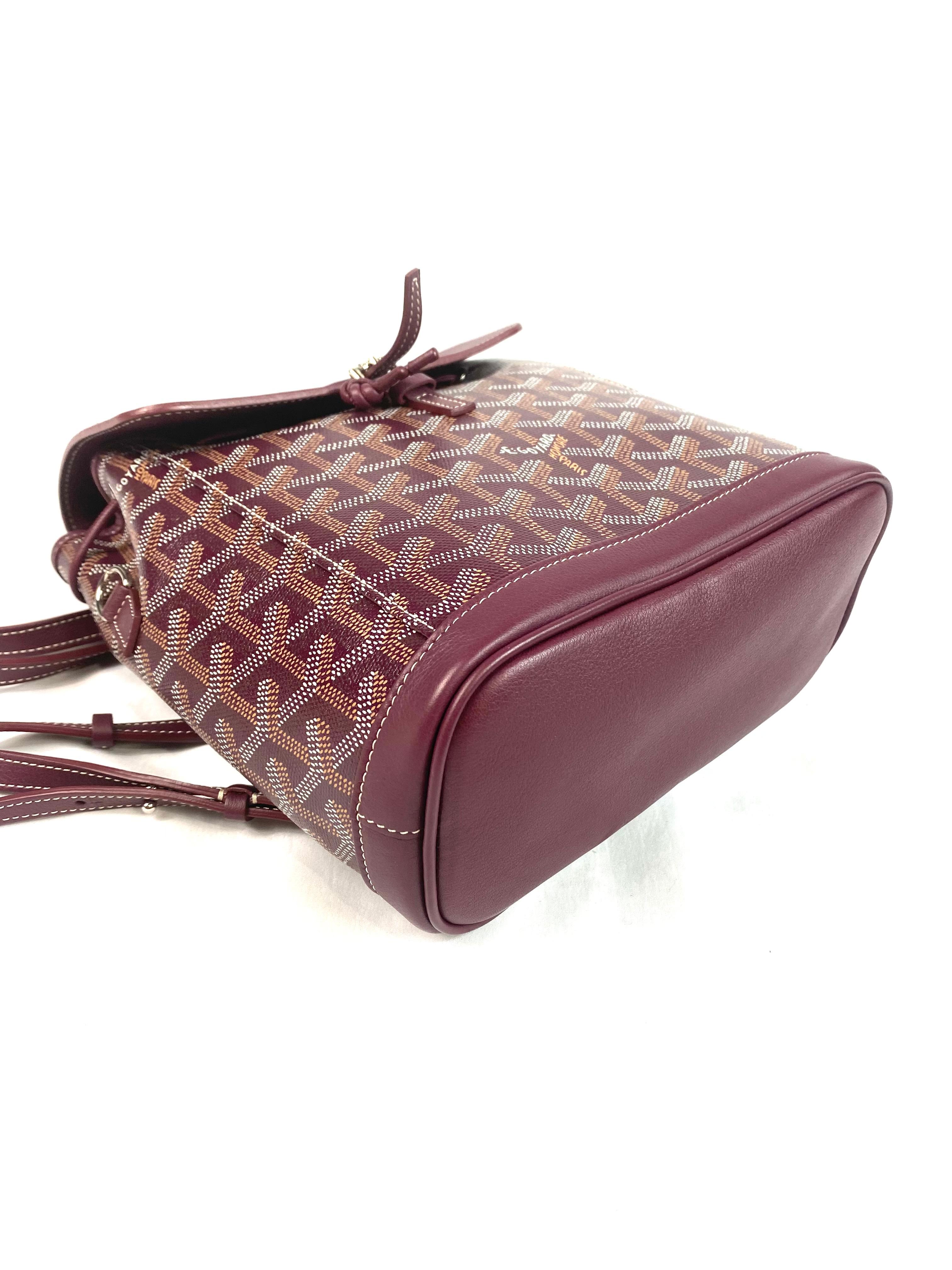 Goyard Alpin Coated Canvas Mini Backpack Burgundy In New Condition In Beverly Hills, CA