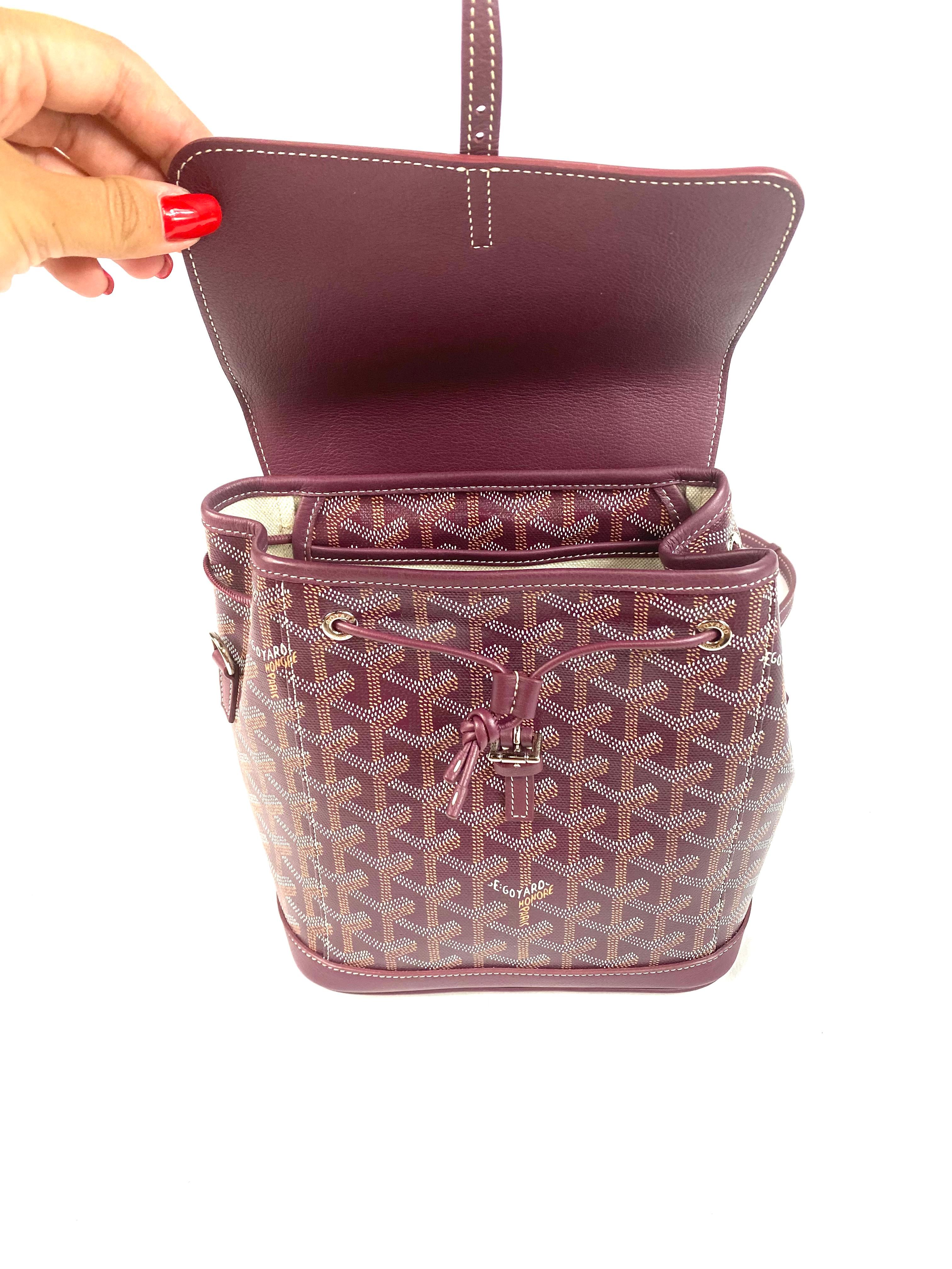 Mini mochila Goyard Alpin de lona revestida burdeos 3