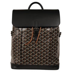 Goyard Alpin MM Backpack Black Leather Drawstring Strap Crossbody Travel Bag