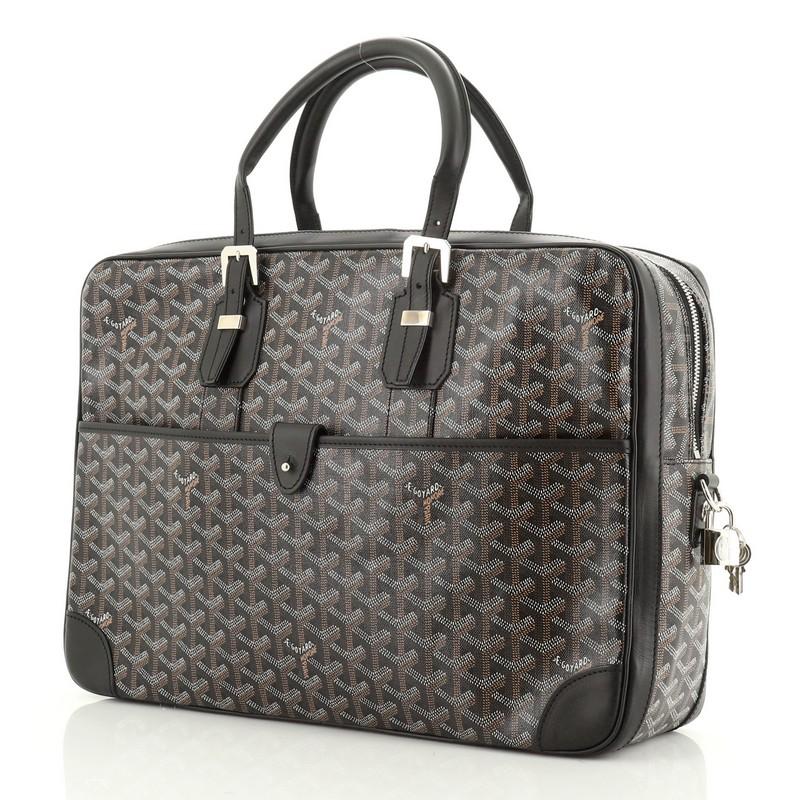 Black Goyard Ambassade Briefcase Coated Canvas MM