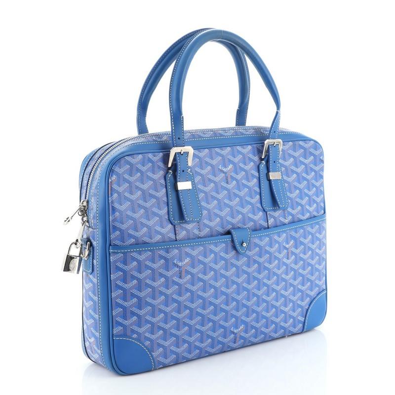 Estimated Retail Price: $2,795
Condition: Very good. Moderate wear and darkening on base corners, heavy creasing and darkening on handle, wear in interior, scratches on hardware.
Accessories: Keys, Lock
Measurements: Handle Drop 5