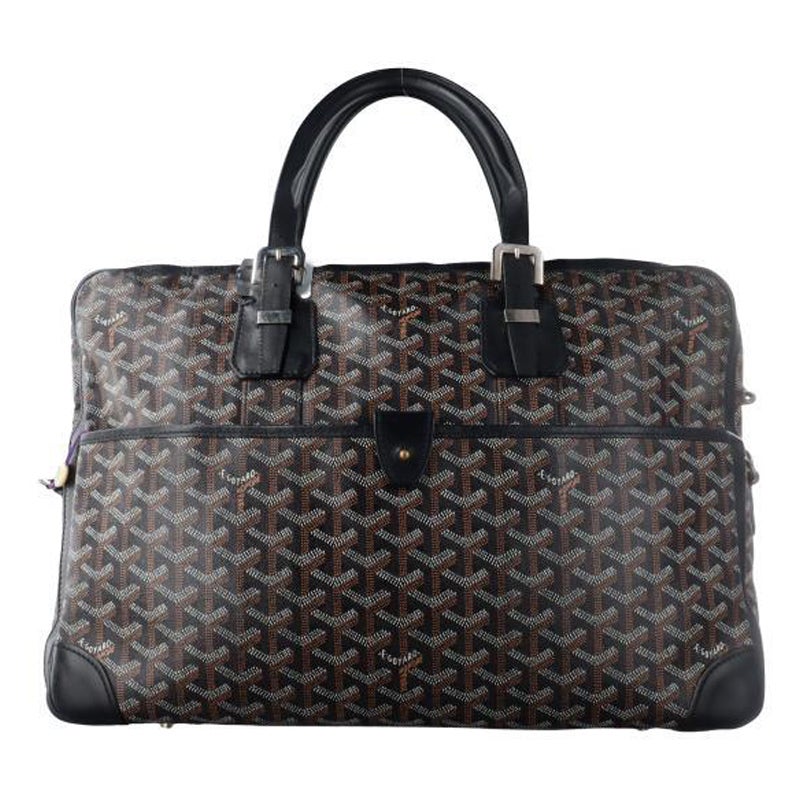Maletín portadocumentos Goyard Ambassade Bolso MM Goyardine y cuero Herrajes plateados
