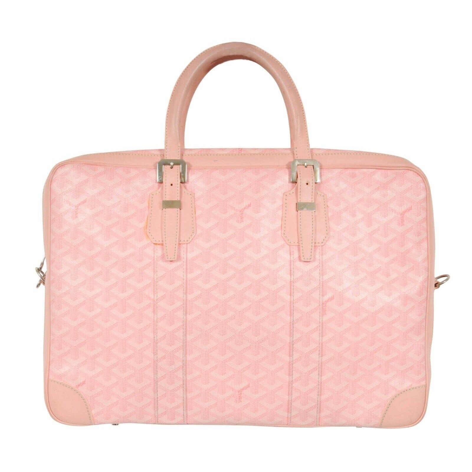 Marrone Goyard Ambassade MM Rosa Cartella Laptop Computer Viaggio Tracolla Duffle Bag in vendita