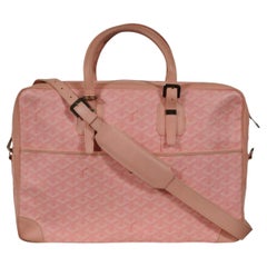 Goyard Ambassade MM Pink Briefcase Laptop Computer Travel Shoulder Duffle Bag
