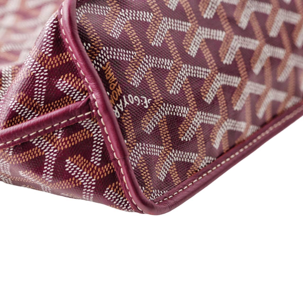 Goyard Anjou Leather Mini Burgundy Tote Bag For Sale 1